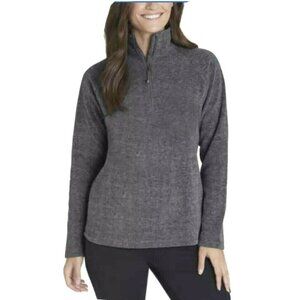 Eddie Bauer Women's size Large 1/4 Zip Fleece Pullover Top Charcoal Gray